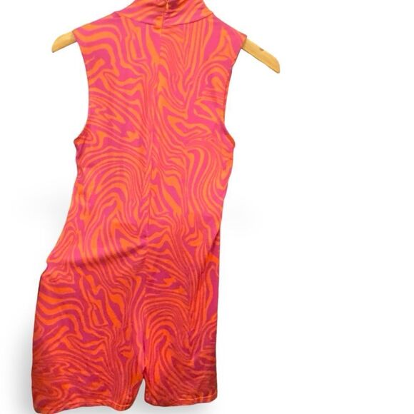 Dolls Kill Swirl Jumpsuit Shorts Mock Neck Romper - Picture 2 of 7